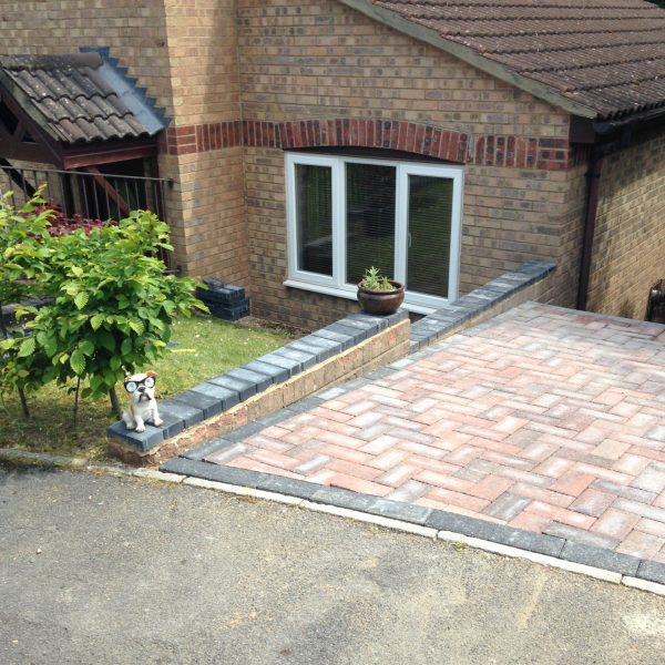 Small block paving driveway