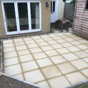 Small square patio area